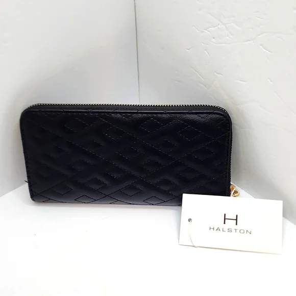 HALSTON WOMEN'S WALLET, BLACK COLOR WITH ZIPPER - Picture 4 of 15